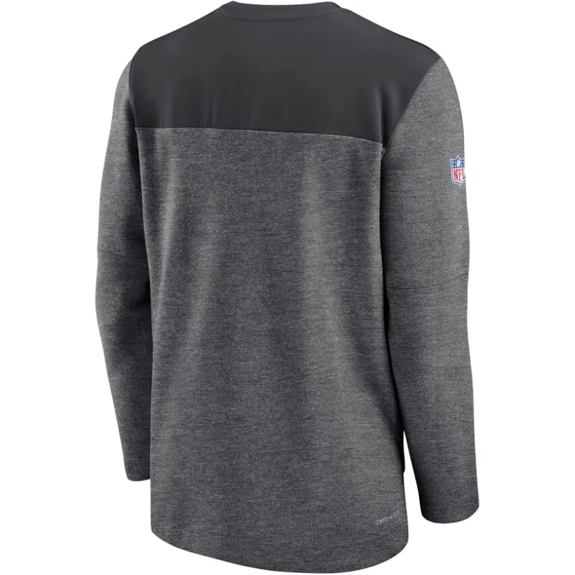 Jackets|Sweatshirts & Fleece^New York Jets Men's Nike Charcoal Sideline Lockup Performance Quarter-Zip Top