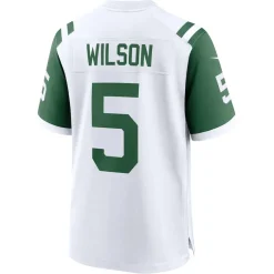Nike Game^New York Jets Men's Nike Garrett Wilson White Classic Alternate Game Jersey