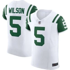 Nike Elite^New York Jets Men's Nike Garrett Wilson White Classic Alternate Vapor F.U.S.E. Elite Jersey