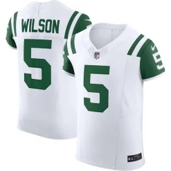 Nike Elite^New York Jets Men's Nike Garrett Wilson White Classic Alternate Vapor F.U.S.E. Elite Jersey