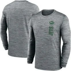 T-Shirts|Men^New York Jets Men's Nike Gray 2024 Sideline Velocity Performance Long Sleeve T-Shirt