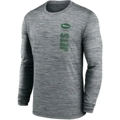 T-Shirts|Men^New York Jets Men's Nike Gray 2024 Sideline Velocity Performance Long Sleeve T-Shirt