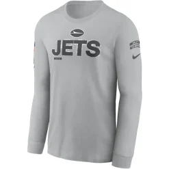 T-Shirts|Men^New York Jets Men's Nike Gray 2024 Salute To Service Long Sleeve T-Shirt