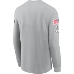 T-Shirts|Men^New York Jets Men's Nike Gray 2024 Salute To Service Long Sleeve T-Shirt