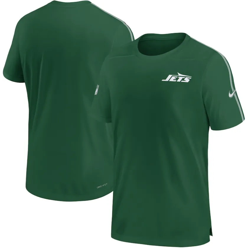 Short Sleeved|T-Shirts^New York Jets Men's Nike Green 2024 Sideline Coach UV Performance T-Shirt