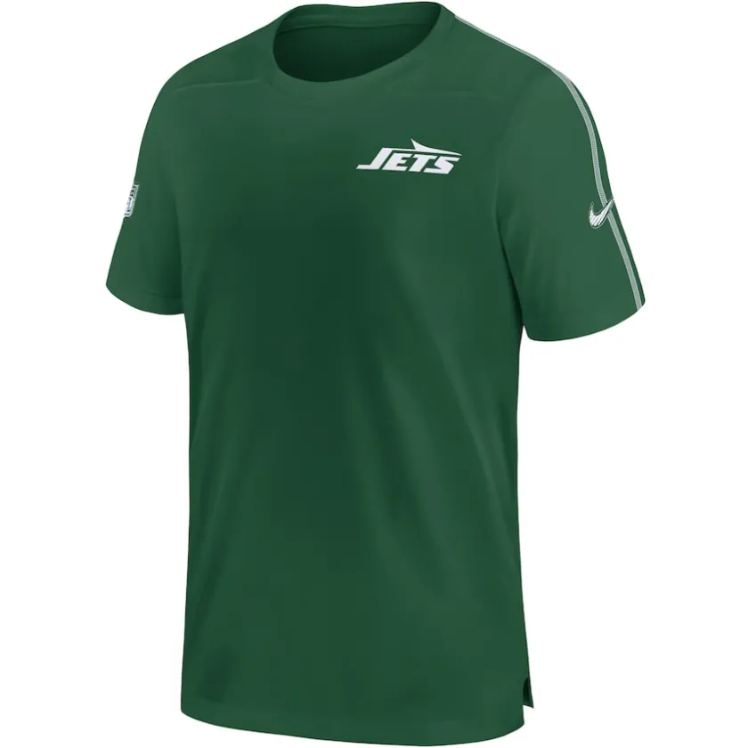 Short Sleeved|T-Shirts^New York Jets Men's Nike Green 2024 Sideline Coach UV Performance T-Shirt