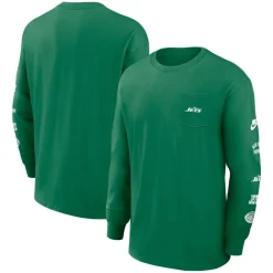 Long Sleeved^New York Jets Men's Nike Green Rewind Heavy Max 90 Pocket Long Sleeve T-Shirt
