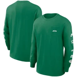 Long Sleeved^New York Jets Men's Nike Green Rewind Heavy Max 90 Pocket Long Sleeve T-Shirt