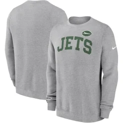 Sweatshirts & Fleece|Men^New York Jets Men's Nike Heather Gray Club Pullover Sweatshirt