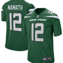 Replica|Throwback^New York Jets Men's Nike Joe Namath Gotham Green Game Retired Player Jersey