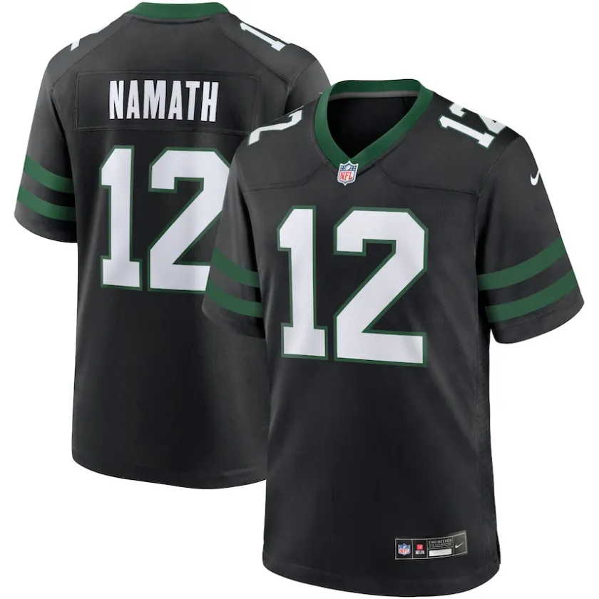 Nike Game^New York Jets Men's Nike Joe Namath Legacy Black Alternate Retired Player Game Jersey