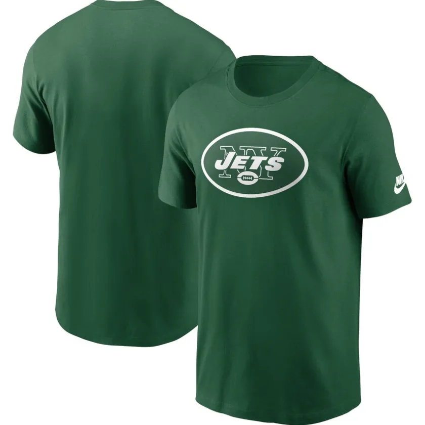 T-Shirts|Men^New York Jets Men's Nike Kelly Green Rewind Logo Essential T-Shirt
