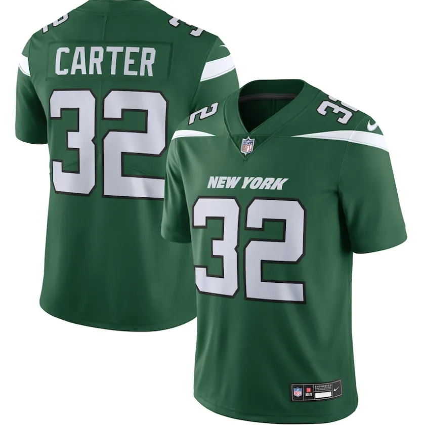 Nike Limited^New York Jets Men's Nike Michael Carter Green Vapor F.U.S.E. Limited Jersey