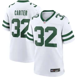 Replica^New York Jets Men's Nike Michael Carter Legacy White Game Jersey