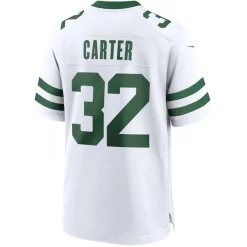 Replica^New York Jets Men's Nike Michael Carter Legacy White Game Jersey