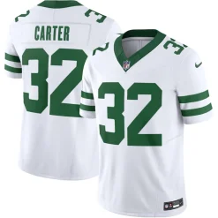 Nike Limited^New York Jets Men's Nike Michael Carter Legacy White Vapor F.U.S.E. Limited Jersey