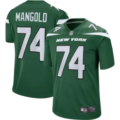 Replica|Throwback^New York Jets Men's Nike Nick Mangold Gotham Green Retired Player Jersey