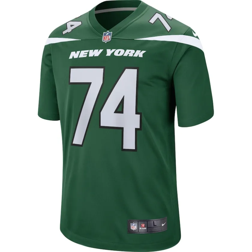 Replica|Throwback^New York Jets Men's Nike Nick Mangold Gotham Green Retired Player Jersey