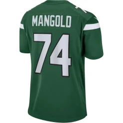 Replica|Throwback^New York Jets Men's Nike Nick Mangold Gotham Green Retired Player Jersey