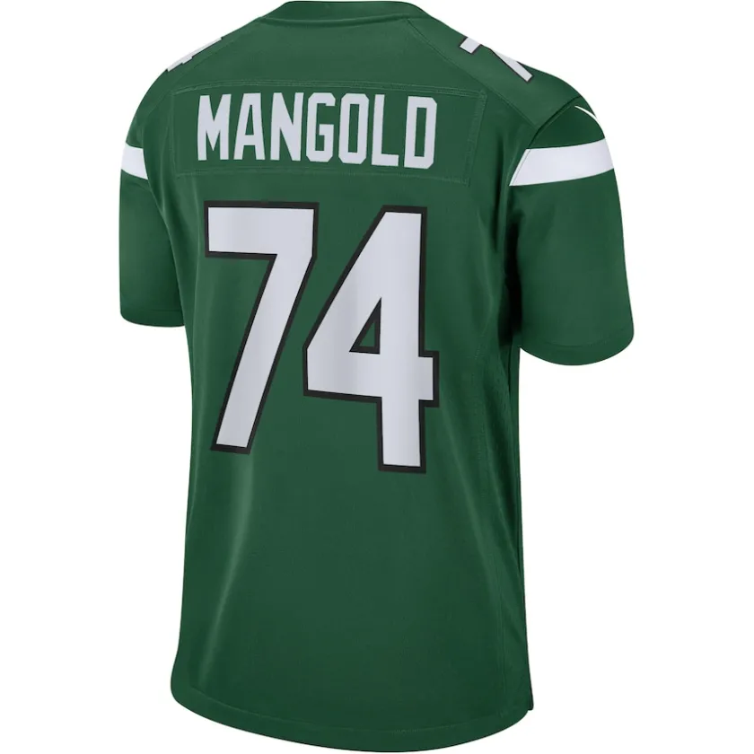 Replica|Throwback^New York Jets Men's Nike Nick Mangold Gotham Green Retired Player Jersey