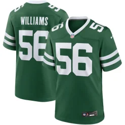 Nike Game^New York Jets Men's Nike Quincy Williams Legacy Green Game Player Jersey