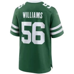 Nike Game^New York Jets Men's Nike Quincy Williams Legacy Green Game Player Jersey