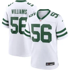 Nike Game^New York Jets Men's Nike Quincy Williams Legacy White Game Jersey