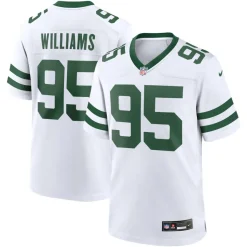 Replica^New York Jets Men's Nike Quinnen Williams Legacy White Game Jersey