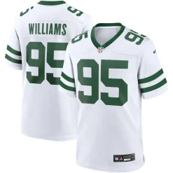 Replica^New York Jets Men's Nike Quinnen Williams Legacy White Game Jersey