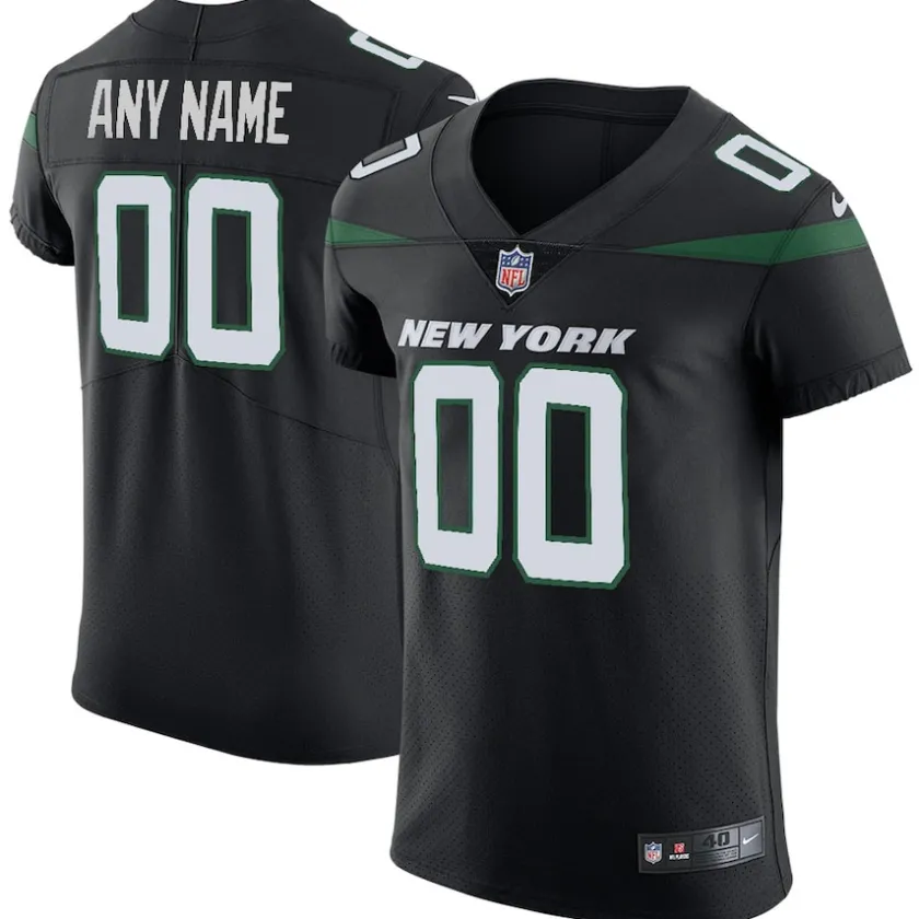 Nike Elite^New York Jets Men's Nike Stealth Black Vapor Untouchable Elite Custom Jersey