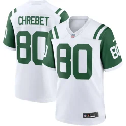 Nike Game^New York Jets Men's Nike Wayne Chrebet White Classic Alternate Retired Player Game Jersey