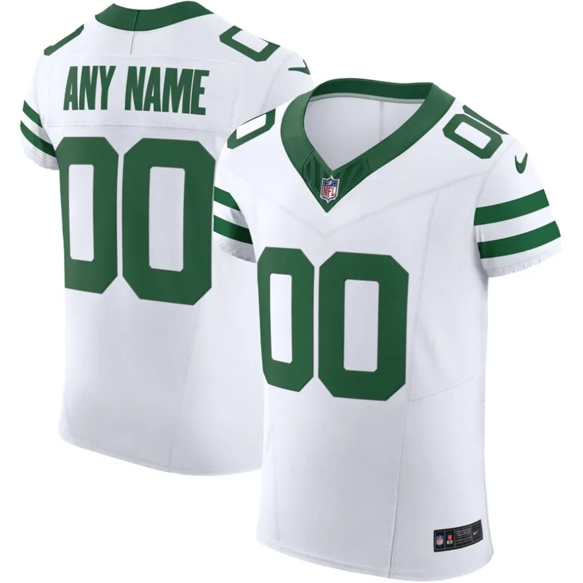 Jerseys|Men^New York Jets Men's Nike White Vapor F.U.S.E. Elite Custom Jersey