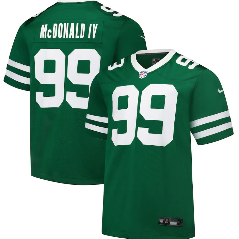 Nike Game^New York Jets Men's Nike Will McDonald IV Legacy Green Team Game Jersey