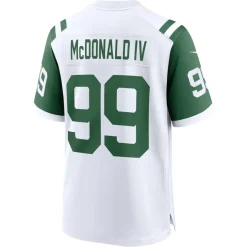 Nike Game^New York Jets Men's Nike Will McDonald IV White Classic Alternate Game Jersey