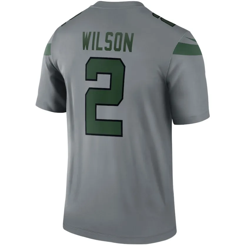 Jerseys|Men^New York Jets Men's Nike Zach Wilson Gray Inverted Legend Player Performance Top