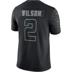 Nike Limited^New York Jets Men's Nike Zach Wilson Black RFLCTV Limited Jersey