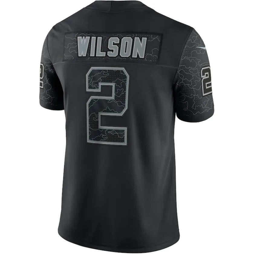 Nike Limited^New York Jets Men's Nike Zach Wilson Black RFLCTV Limited Jersey