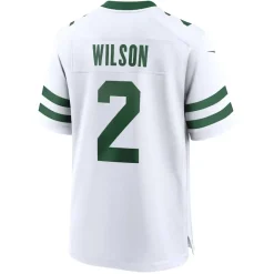 Replica^New York Jets Men's Nike Zach Wilson Legacy White Game Jersey