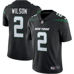Nike Limited^New York Jets Men's Nike Zach Wilson Stealth Black Vapor Limited Jersey
