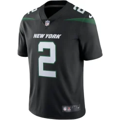 Nike Limited^New York Jets Men's Nike Zach Wilson Stealth Black Vapor Limited Jersey