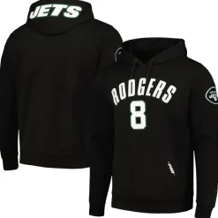 Sweatshirts & Fleece|Men^New York Jets Men's Pro Standard Aaron Rodgers Black Player Name & Number Pullover Hoodie