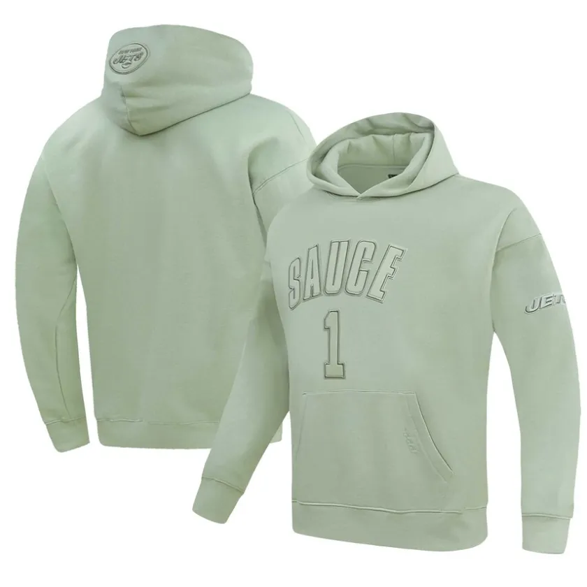 Sweatshirts & Fleece|Men^New York Jets Men's Pro Standard Ahmad Sauce Gardner Light Green Player Name & Number Pullover Hoodie