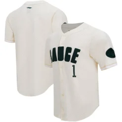 Sweaters & Dress Shirts^New York Jets Men's Pro Standard Ahmad Sauce Gardner Cream Name & Number Triple Tonal Button-Up Baseball Jersey