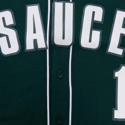 Sweaters & Dress Shirts^New York Jets Men's Pro Standard Ahmad Sauce Gardner Green Mesh Button-Up Baseball Jersey