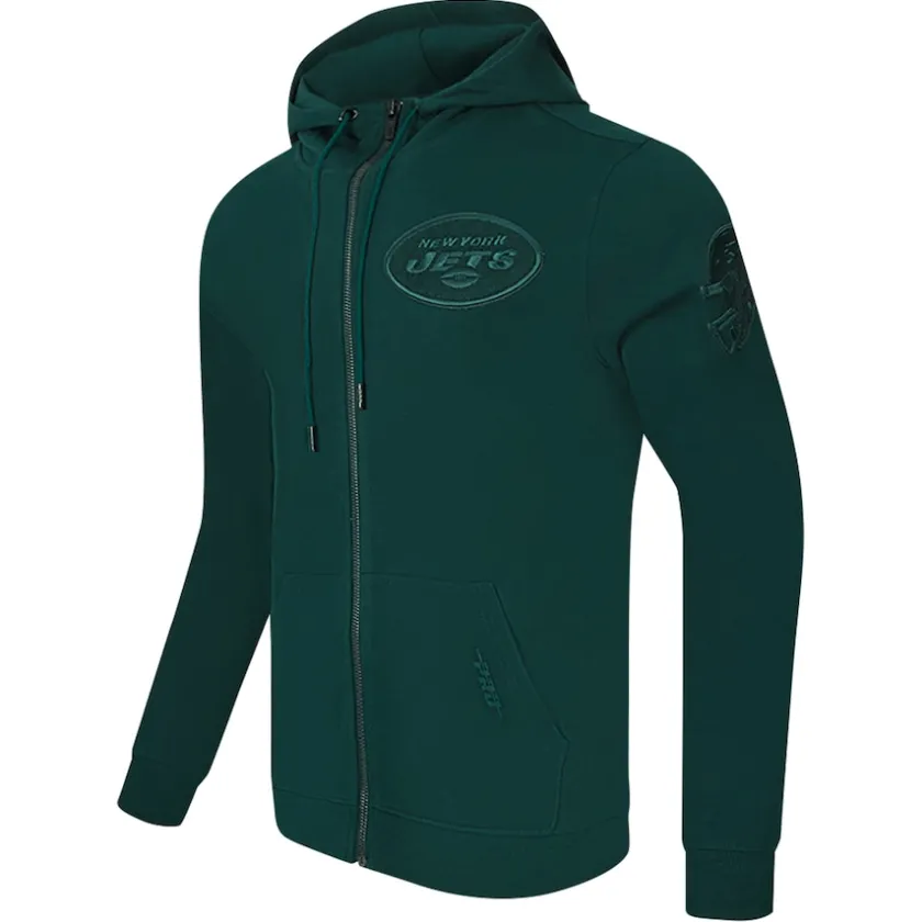 Sweatshirts & Fleece|Men^New York Jets Men's Pro Standard Green Triple Tonal Full-Zip Hoodie