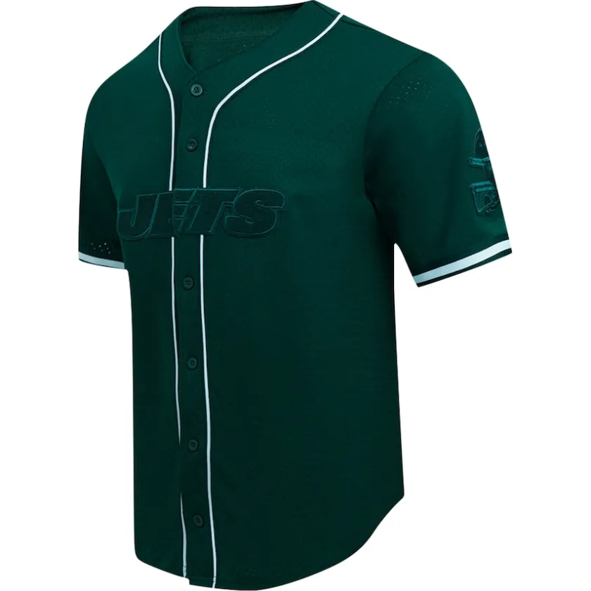 Sweaters & Dress Shirts^New York Jets Men's Pro Standard Green Triple Tonal Mesh Button-Up Shirt
