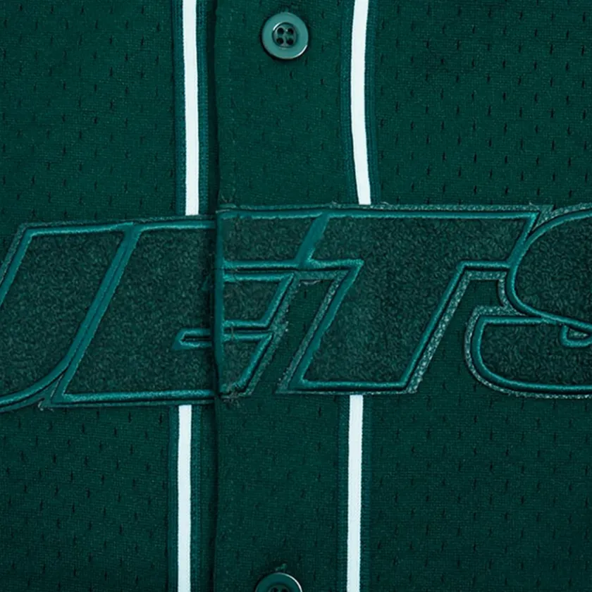 Sweaters & Dress Shirts^New York Jets Men's Pro Standard Green Triple Tonal Mesh Button-Up Shirt