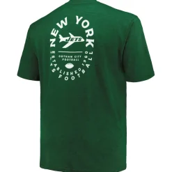 Big & Tall^New York Jets Men's Profile Green Big & Tall Two-Hit Throwback T-Shirt