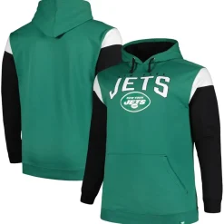 Sweatshirts & Fleece|Men^New York Jets Men's Profile Green Big & Tall Trench Battle Pullover Hoodie