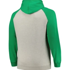 Big & Tall^New York Jets Men's Profile Heather Gray/Green Big & Tall Favorite Arch Throwback Raglan Pullover Hoodie